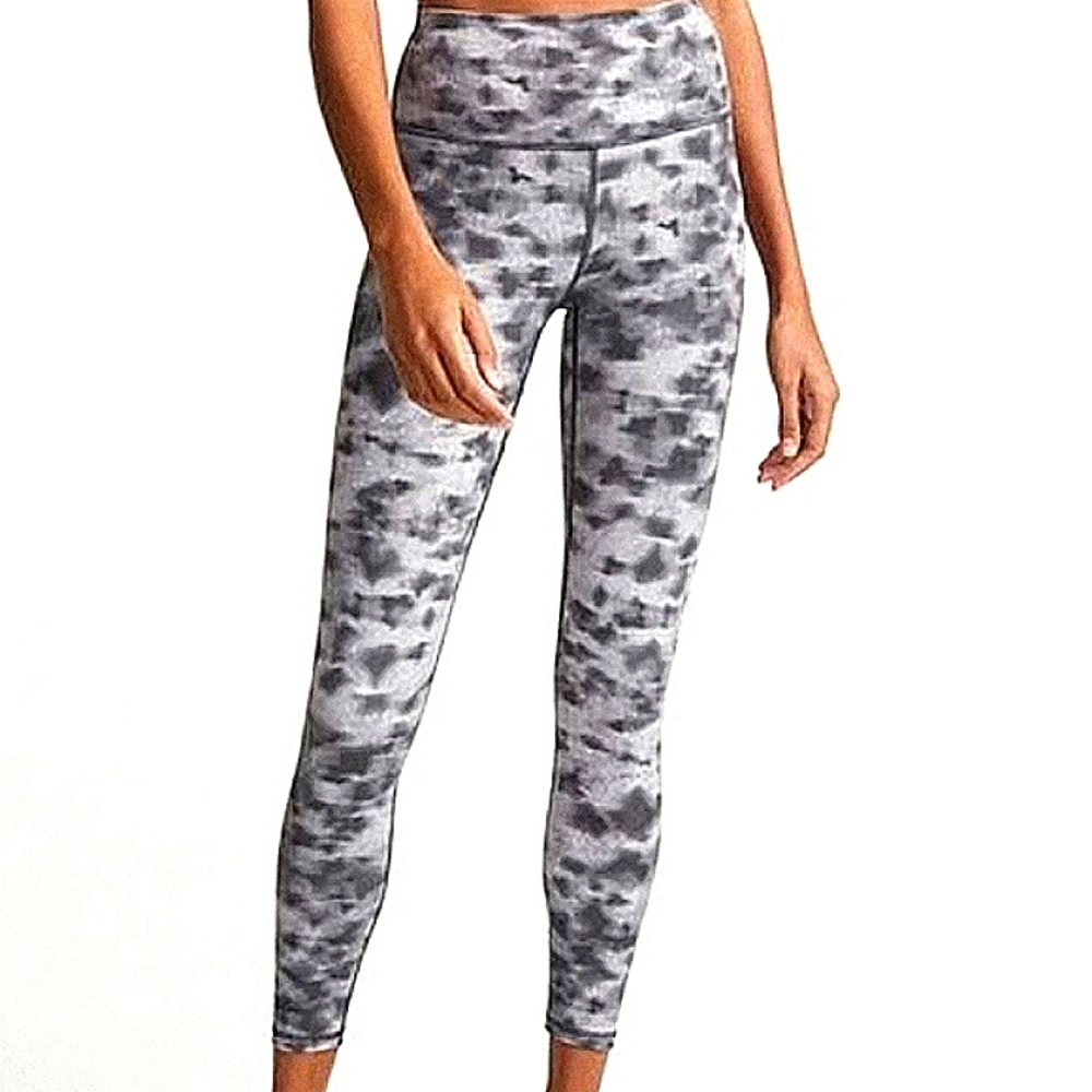 Varley Gray Marble Print High-Waist Leggings